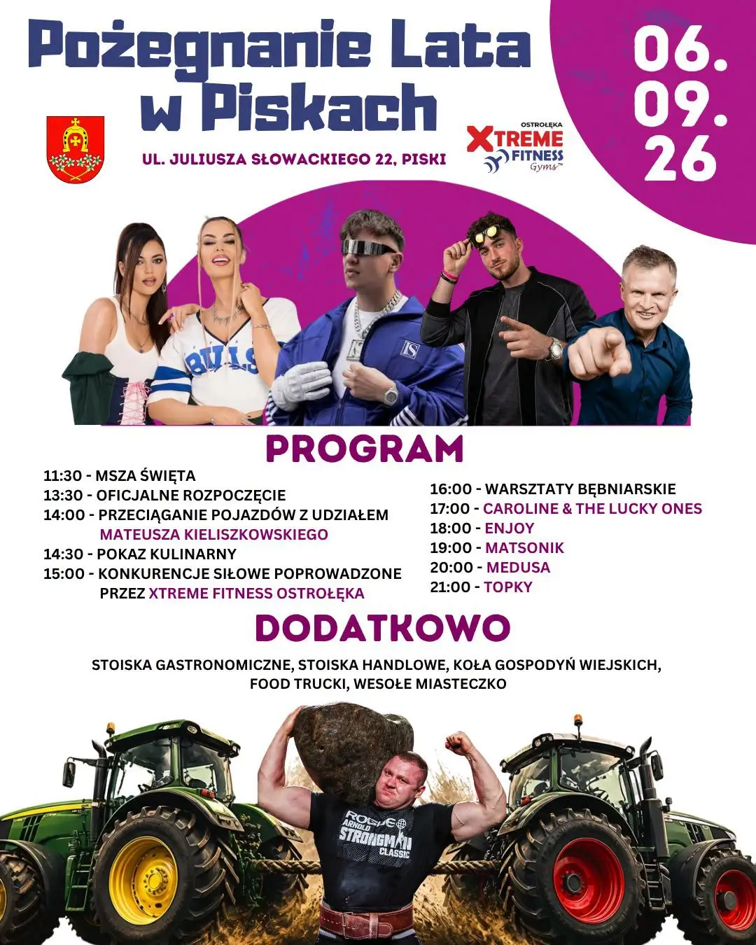 Pożegnanie Lata w Piskach z bogatym programem atrakcji